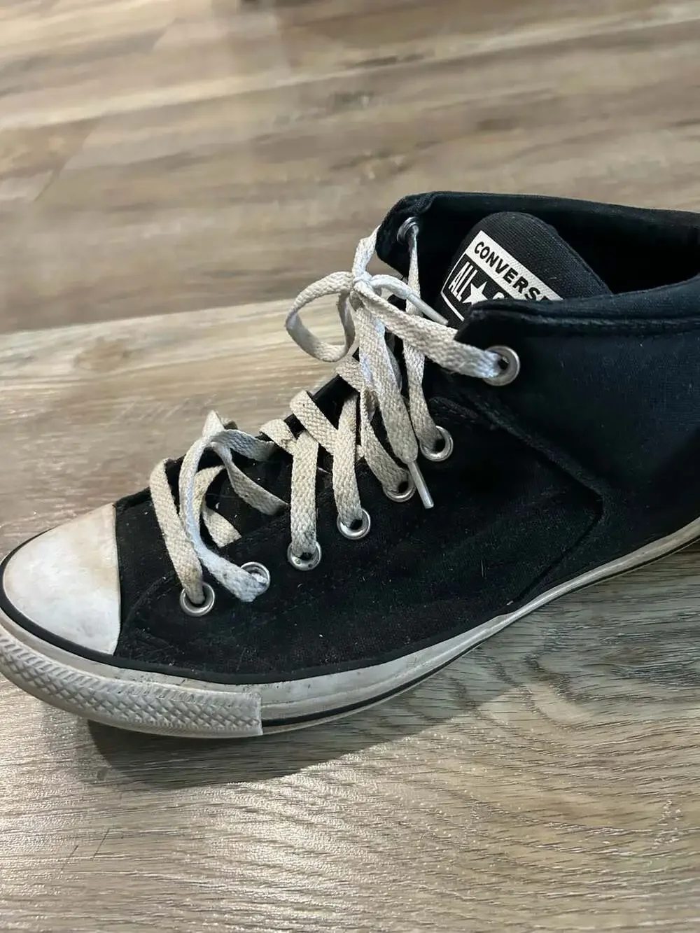 Converse Chuck Taylor All Star Black Canvas Mid Top Sneakers